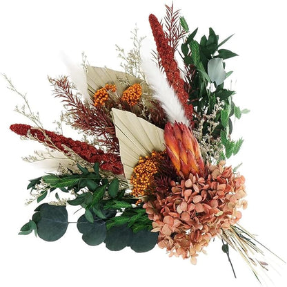 Natural Dried Flower Bouquet - Fall Pampas Grass & Eucalyptus Decor, Preserved Plants Bundle for Vases, Rustic Floral Arrangements for Home Wedding Table Centerpiece Decorations