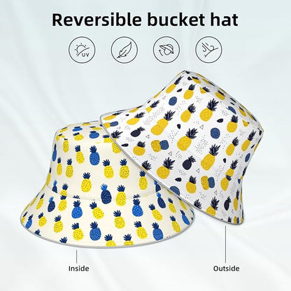 Bucket Hat Double-Side-Wear Reversible Sun Hat Beach Travel Hiking for Women Men