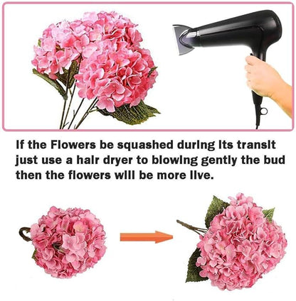 2Bouquets Artificial Fake Flowers Plants Silk Hydrangea Arrangements Wedding Bouquets Decorations Plastic Floral Home Kitchen Garden Party Festival Bar DIY(Chartreuse,5 Flower Heads)