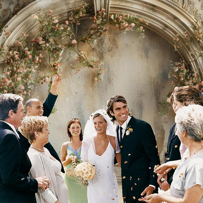 Vintage Wedding Backdrop 7x5ft Pink Rose Flower Boho Floral Retro Arch Wall Rustic Medieval Building Background Photography Bridal Shower Baby Shower Anniversary Birthday Tea Party Decor