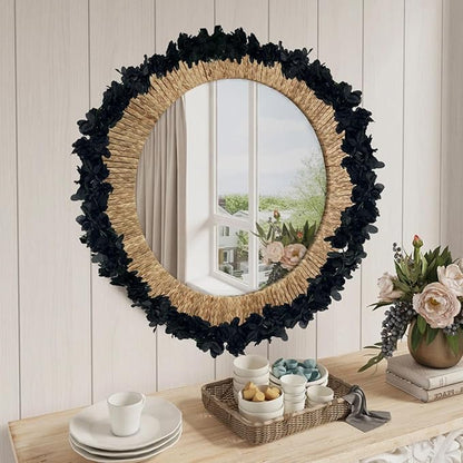 16Pcs 126Ft Black Rose Garland, Fake Rose Hanging Flowers, Artificial Flower Vine, Hanging Floral Vine Garland for Wedding, Birthday Party, Wall Arch, Halloween, Christmas Garden Backdrop Decor
