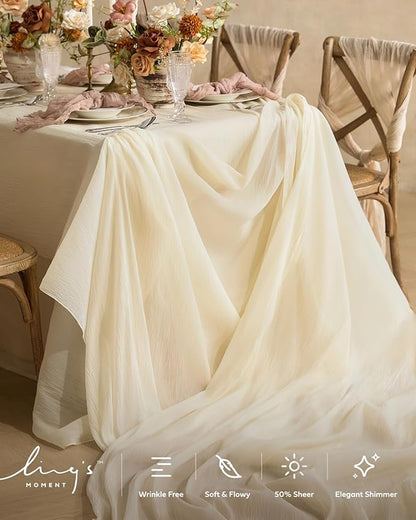 Ling's moment Brown Backdrop Curtains, 10Ft x 23Ft Tawny Beige Long Sheer Wrinkle-Free Background Backdrop Curtain&Table Cloth for Birthday Party Wedding Baby Shower Photo Booth Decor