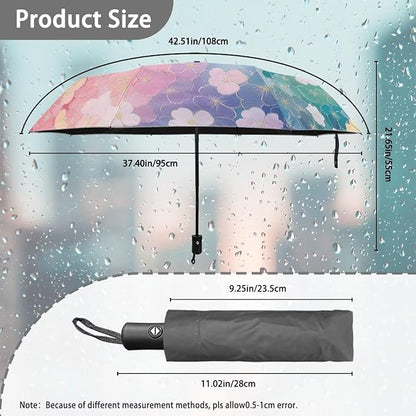 Umbrellas for Rain Lightweight Travel Umbrella 42" Canopy UV Protection Sun Umbrella Windproof Compact Umbrellas