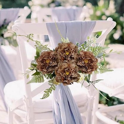 20pcs 5" Artificial Flower Peonies, Silk Peonies with 6" Stems, Flowers Suitable for Wedding Bouquets, Home Party Decoration (Coffee)
