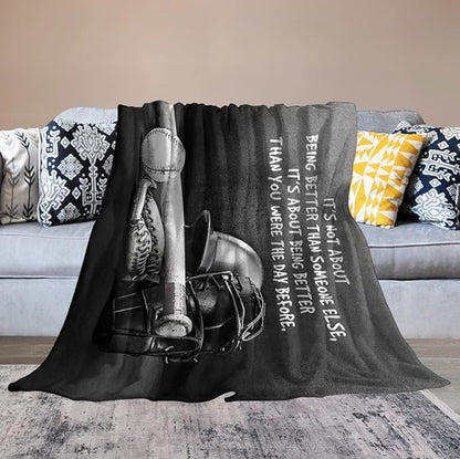 Baseball Throw Blanket for Kids & Adults - Soft, Warm & Cozy Fleece Blanket for Couch, Sofa & Bed - 60"x80"