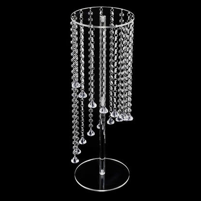 10 Pcs 23.6 Inch Acrylic Crystal Flower Stands, Tall Wedding Centerpieces for Tables with Crystal Chains, Clear Modern Flower Vase Stands for Party Event Home Hotel Decor
