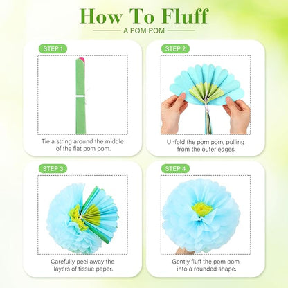 18 Pcs Large Tissue Paper Flowers Set 23.6"/11.8"/9.8" Giant Fiesta Mexican Paper Wall Flower for Carnival Wedding Birthday Bridal Shower Party Backdrops Centerpieces(Multicolor)