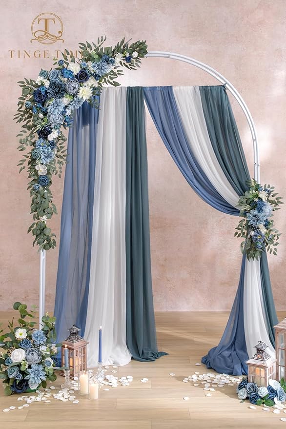 TINGE TIME Artificial Arch Flowers Kit Pack of 5, Wedding Decorations for Reception with Hanging Flowers, Wedding Arch Silk Floral Arrangements Ceremony Backdrop Bridal Shower Outdoor Party Decor