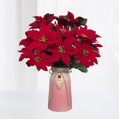 Decorative Ceramic Vase | 6-Inch with Jute Rope & Heart Charm | Perfect for Home, Office & Wedding Décor, Pink Color