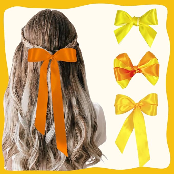 150 Yards Orange Satin Ribbon 1 Inch 6 Rolls Assortment Ribbons for Crafts Gift Wrapping Flower Bouquet Wedding Invitations Birthday Party Festival Decoration Hair Bows
