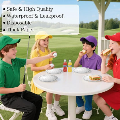 50PCS Golf Ball Party Paper Plates 7 Inch, Disposable Golf Birthday Party Supplies Cake Dessert Plates for Birthday Baby Shower Sports Theme Decorations (Golf Ball)