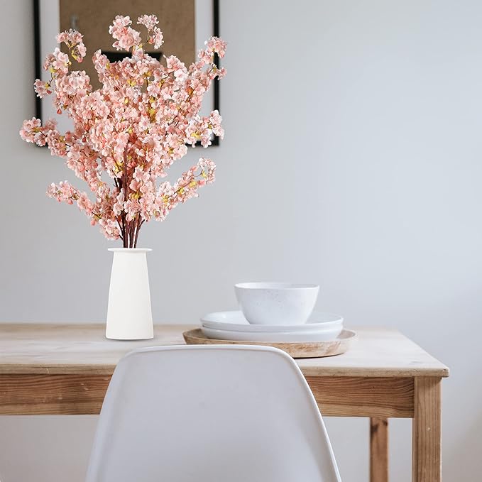 Sggvecsy Cherry Flower Branches Plum Blossom Artificial Flowers Branches 39 Inch Branches Flowers Tree Stems for Home Wedding Party Decor (3 Pcs, Pink)
