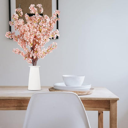 Sggvecsy Cherry Flower Branches Plum Blossom Artificial Flowers Branches 39 Inch Branches Flowers Tree Stems for Home Wedding Party Decor (3 Pcs, Pink)
