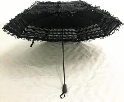 Vintage Lace Parasol Gothic Lolita Umbrella UV Sun Protection Witch Cosplay Photoshoot Props Party Decoration