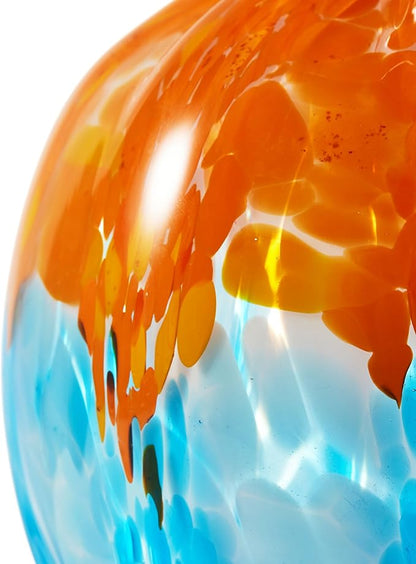 Luxury Lane Hand Blown Confetti Art Glass Bubble Bud Flower Vase for Home Decor 8 inch Tall Centerpiece Table Decoration