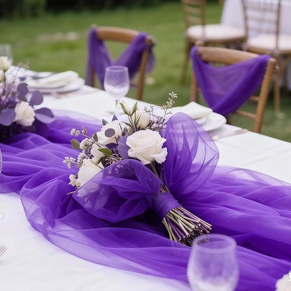 Purple Tulle Mesh Ribbon 6 Inch x 100 Yards(300ft) Netting Spool Fabric Ribbon Ideal for Tutu Skirt Art Gift Wrapping Flower Bouquet Crafts Weddings Floral Arrangements