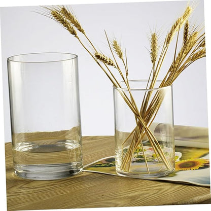STOBAZA Transparent Glass Cylinder Flower Vase for Indoor Decoration Floral Arrangement Container Elegant Centerpieces for Home Wedding Table Display