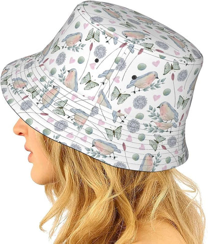 Cartoon Bucket Hat Summer Beach Travel Sun Hat Packable Fisherman Cap for Men Women