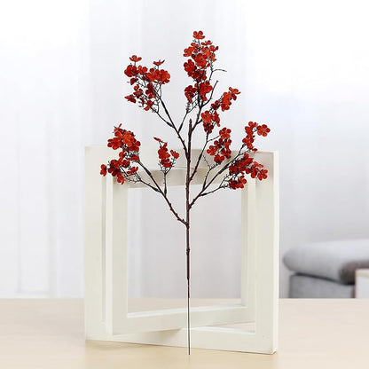 JAKY-Global Babys Breath Silk Artificial Flowers Bulk with Vase 10pcs for Fall Decor Fake Flower Bouquet Bulk for Home Kitchen Indoor Bouquet Floral Arrangement Table Centerpieces Decor(Burnt Orange)