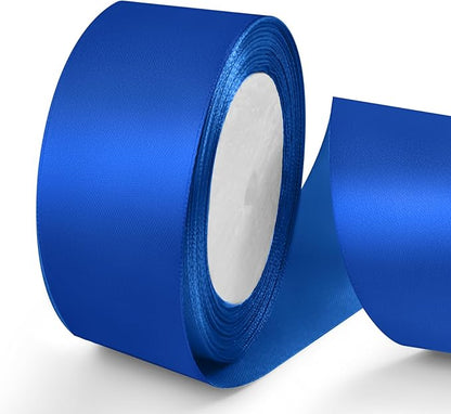 25 Yards 1.5 inch Satin Ribbon, Solid Color Fabric Ribbon Perfect for Gift Wrapping, Wedding, Handmade Bows, Floral Bouquets and Party Decoration(Royal Blue)