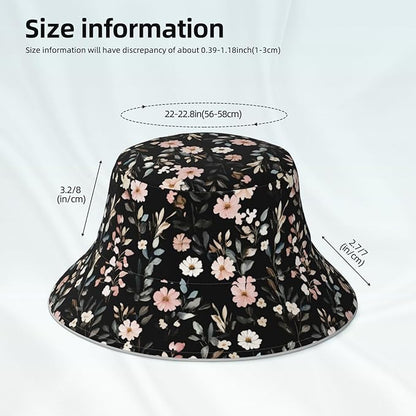 Bucket Hat Double-Side-Wear Reversible Sun Hat Beach Travel Hiking for Women Men