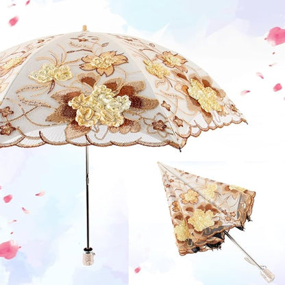 Honeystore Flower Lace Parasols for Wedding Party Lace Bridal Umbrella