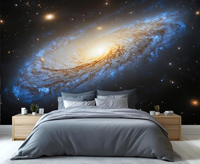 Spiral Galaxy Wall Mural, Outer Space 3D Wall Murals, Universe Wallpaper Mural, for Living Room Bedroom Large Wallpaper Indoor Decor 118" W x 82.6 "H