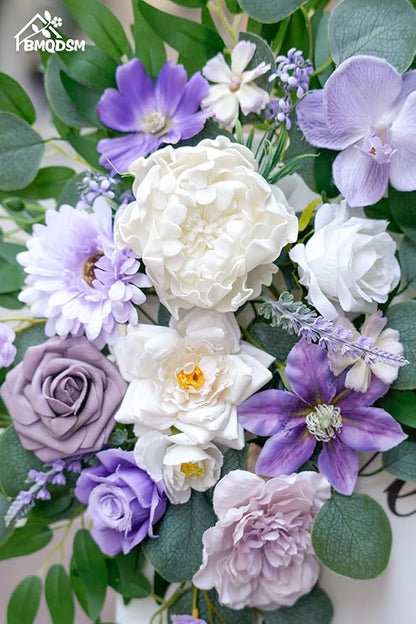 Artificial Wedding Arch Flowers Kit(Pack of 2) for Wedding Decor Ceremony and Reception Backdrop Decoration (Purple)
