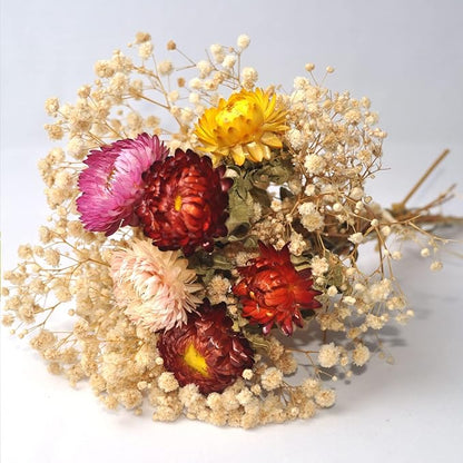 L'BREVOGA Dried Flower Bouquets, Natural Dried Daisy, Chrysanthemums with Baby’s Breath for Floral Arrangement Home Decoration Party Gift (Daisy)