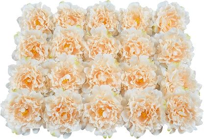 20pcs 5" Artificial Flower Peonies, Silk Peonies with 6" Stems, Flowers Suitable for Wedding Bouquets, Home Party Decoration (Nude)
