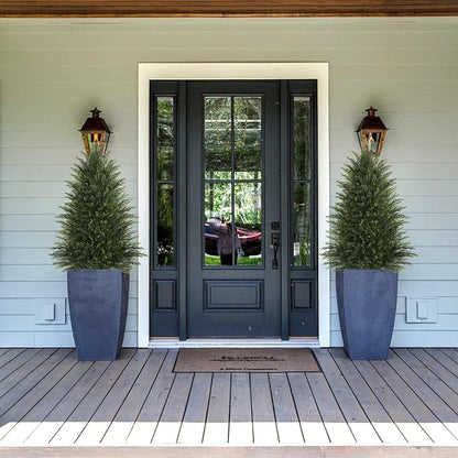 Mavis's Diary Artificial Topiary Ball Tree, Indoor Realistic Faux Boxwood Bush Potted Plants, Outdoor Fake Shrubs Cedar Evergreen Plants for Home Living Room Front Porch Decor (2, 4ft)