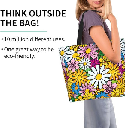 Sunflower Tote Bag For Women, Waterproof Shoulder Bags Big Reusable Grocery Handbag For Shopping Picnic Work Beach