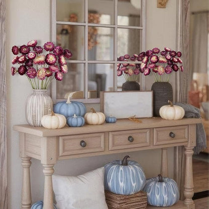 CITYES 22 Pcs Natural Dried Daisy Flowers Bouquet Dried Flower Purple Daisies Dried Sunflowers Chrysanthemum with Stem for Wedding Farmhouse Table Vase Decor Home DIY Flower Arrangement
