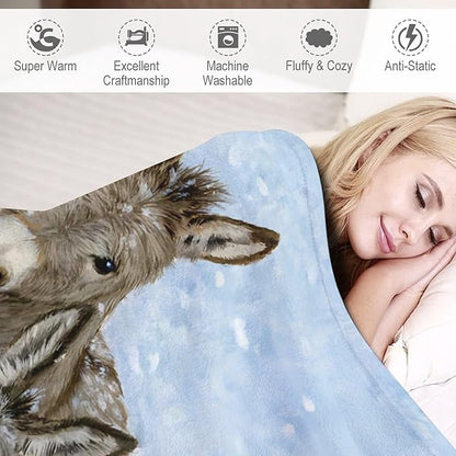 Donkey Gifts for Girls & Women - Soft, Warm & Cozy Fleece Throw Blanket for Kids & Adults - 60"x80"