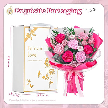 Flowers for Delivery Prime Forever Flowers Preserved Roses Bouquets Purple Flower Birthday Gifts for Women Valentine's Day Mothers Day Graduation