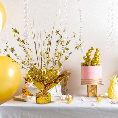 ALISSAR Glitter Gold Star Centerpieces-Table Decorations for Home Decor Birthday Wedding Anniversary Decor (2, Gold)