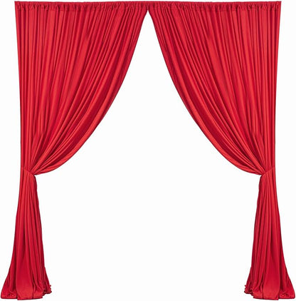 30x10ft Wrinkle Free Red Backdrop Curtain for Parties Soft Fabric Drapes Wedding Red Curtain Backdrop for Birthday Party Decorations Background for Photography 5x10ft, 6 Panels
