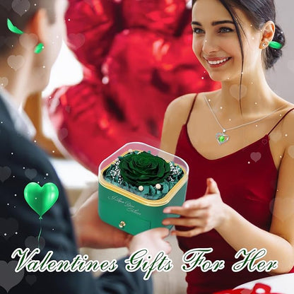 Beferr Birthday Gifts for Women Preserved Real Rose with Necklace Eternal Roses Forever Flowers for Delivery Prime Christmas Day Gifts for Mom Grandma Wife Sister Her from Daughter