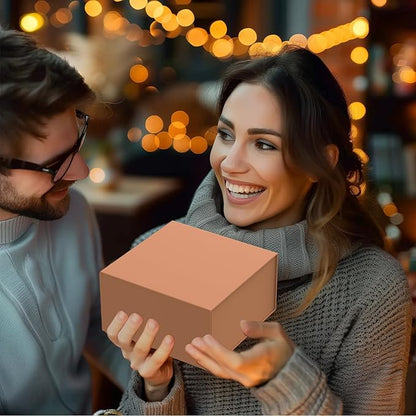 Gift Box 8x8x4 Inch with Magnetic Closure Lid Gift Boxes For Presents,Bridesmaid Gifts Box,Birthday Gift box,Luxury for Gift Packaging, Magnetic Gift Box for Wrapping Gifts(Rose Gold)