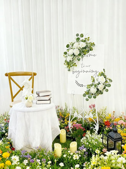 Pack of 2 Wedding Arch, Artificial Flowers, Wedding Decor，Flower Garland Be Suited to Banquet, Party, Reception Entrance Welcome Sign and Background Decoration (Starry Sky)
