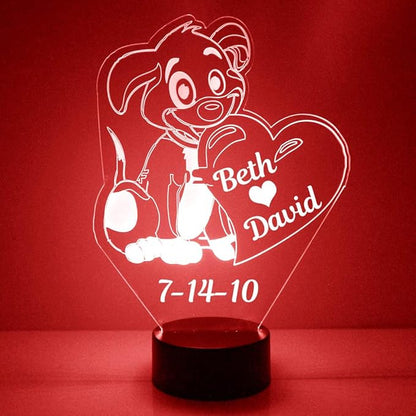 Custom Love & Heart LED Sign Night Light Lamp with Remote, Light Up Display with Personalized Name or Image, Customized and Made in The USA, Clear Acrylic Home Decor Design with 16 Colors, 4 Modes