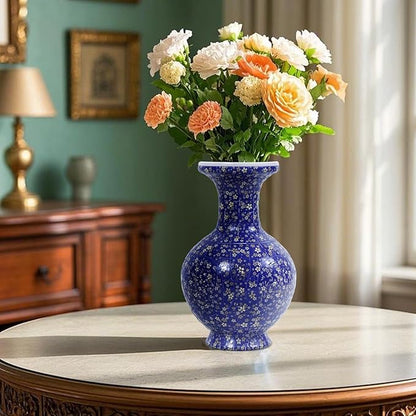 3D Puzzle Vase for Adults, 200 Curved Pieces DIY LED Vase, Unique Craft Kit for Home Decoration, Creative Hobby Gift for Women, Ideal Housewarming & Birthday Gifts (Navy Gold Blossom)