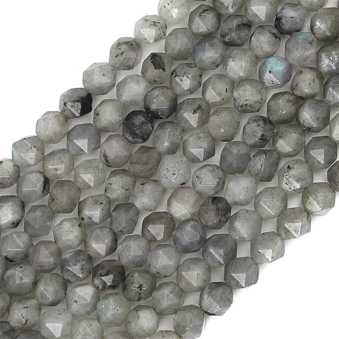 Faceted Natural Spectrolite Stone Round Beads 10mm 36cm/Strand for Jewelry Making