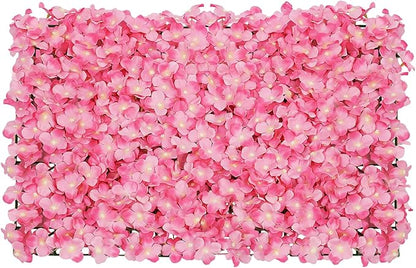 Flower Wall Panels, 20Pcs Artificial Flower Wall 3D Flower Wall Backdrop, 20-Piece Set of Pink Rose Floral Backdrop for Wedding Home Decoration (Pink, 23.6 * 15.7in)