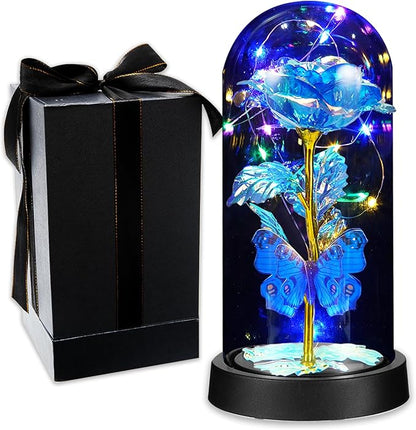 The Rose for Women, Glass Flowers in Glass Dome, Eternal Rose for Her, Womens Birthday Gift for Mom, Teacher Appreciation, Graduation, Christmas