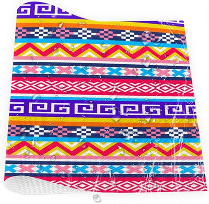 Aztec Rainbow Western Placemats Set of 4 PVC Vinyl Non Slip Table Mats Waterproof Heat Resistant Place Mats Washable Wipeable Dining Table Mat for Kitchen Party Indoor Outdoor Decorative