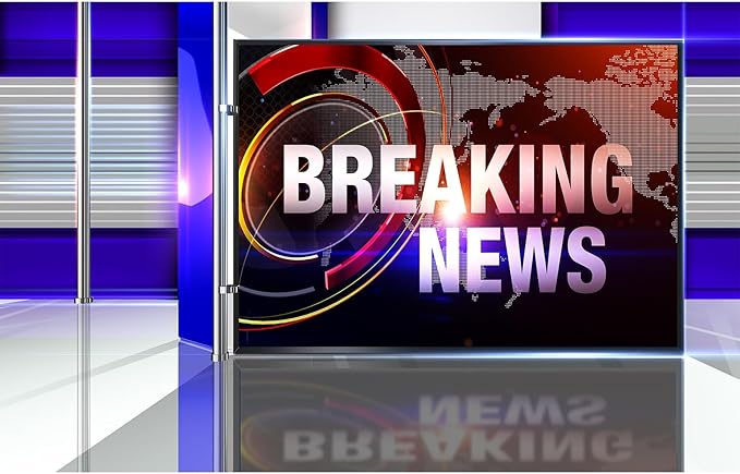 News Broadcast Hall Backdrop Studio TV Breaking News Background News Room Broadcasting Photography Background Program Record News Report Business Newsman Backdrop Kids Portrait Photo Props 20x10ft