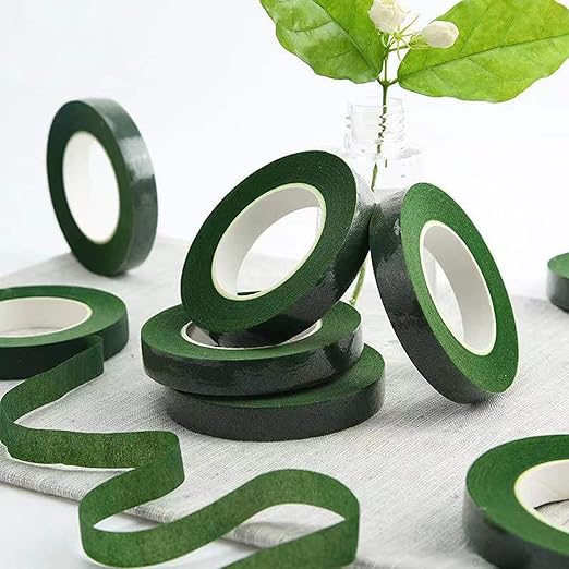 12 Rolls 1/2 Inch 30 Yard Green Floral Tape for Bouquet Stem Wrapping - Adhesive, Waterproof and Flexible (Olive Green+Dark Green)