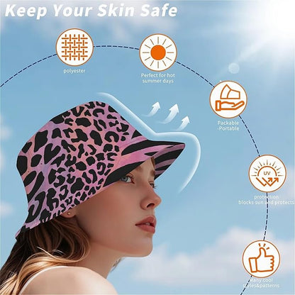 Wildflowers Floral Bucket Hat for Men Women, Summer Vacation Outdoor Travel Reversible Double Side Beach Caps Fisherman Hat