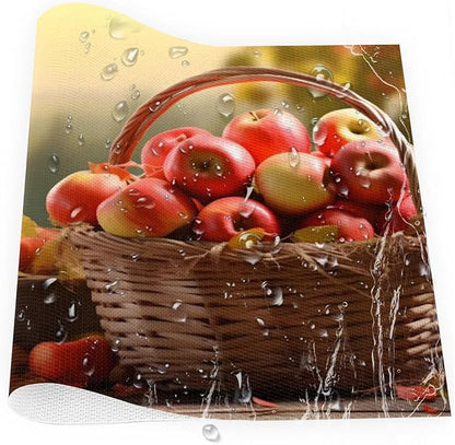Fall Fruit Apple Placemats Set of 1 PVC Vinyl Non Slip Table Mats Waterproof Heat Resistant Place Mats Washable Wipeable Dining Table Mat for Kitchen Party Farmhouse Indoor Outdoor Decorative